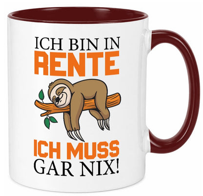 Ich bin in Rente lustig Humor Geschenkidee Geschenk Tasse