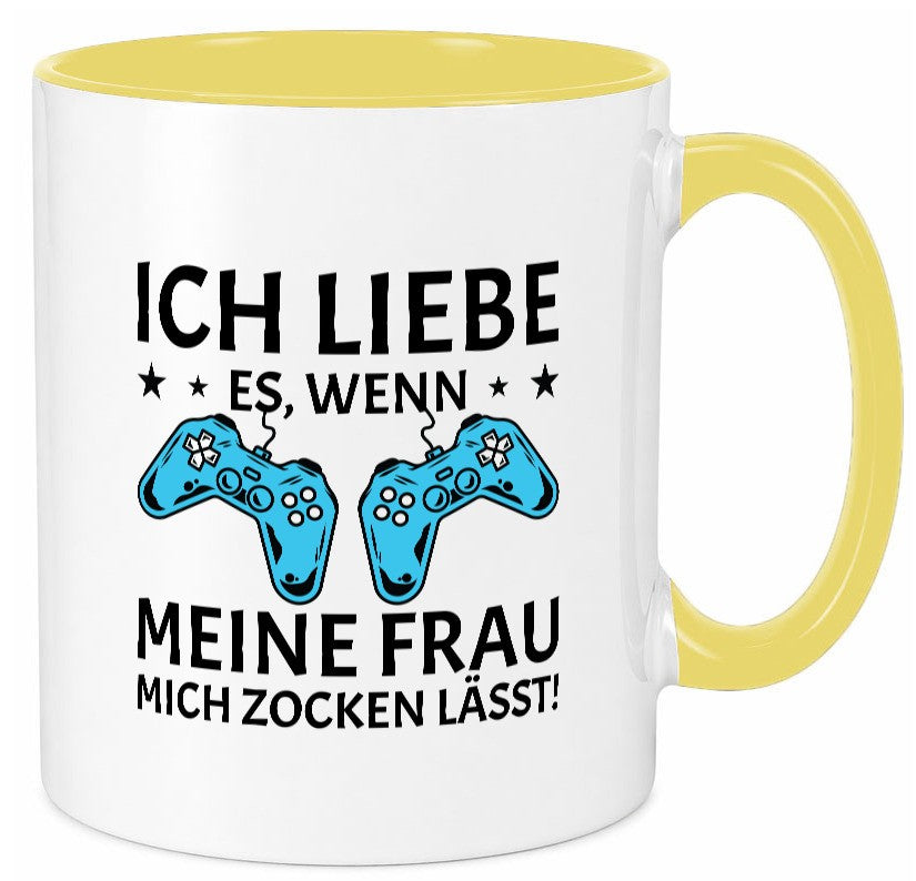 Ich liebe es zu zocken | Controller Sterne lustiger Spruch Geschenk Humor Tasse