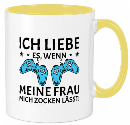 Ich liebe es zu zocken | Controller Sterne lustiger Spruch Geschenk Humor Tasse