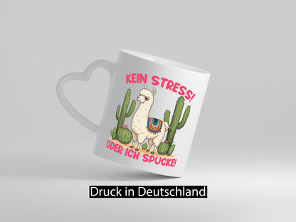 Kein stress oder ich Sprucke | Lama Alpaka Humor Geschenkidee Tasse