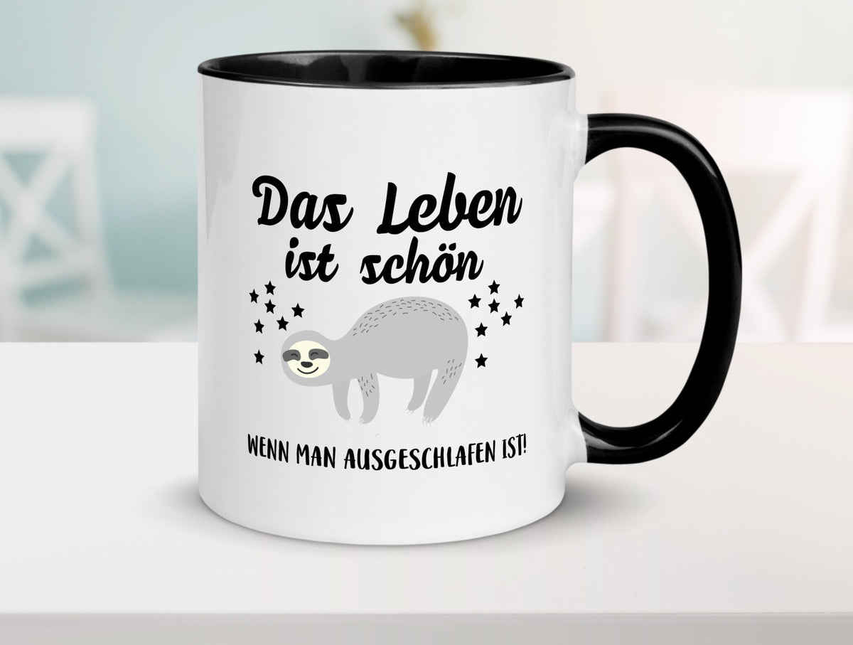 Schön ausgeschlafen | Morgenmuffel Motiv müde Geschenkidee Humor Tasse