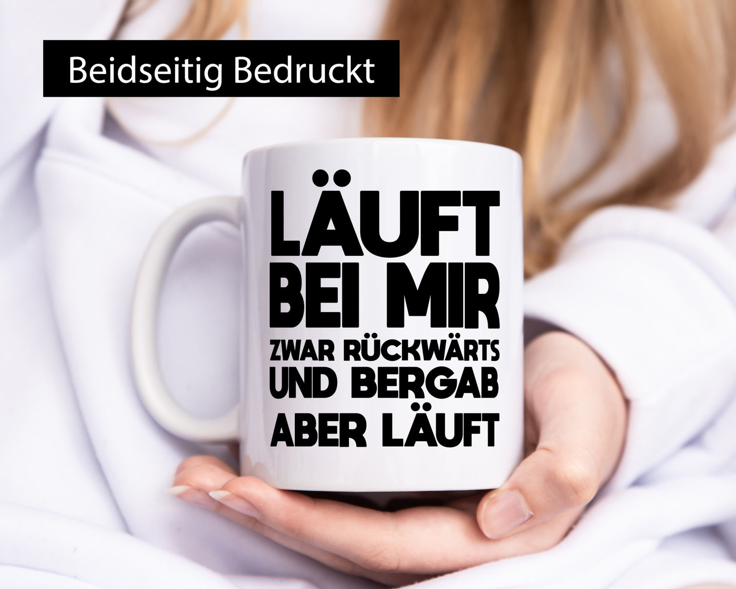 Läuft bei mir | Rückwerts aber Motivation Geschenkidee Humor Tasse