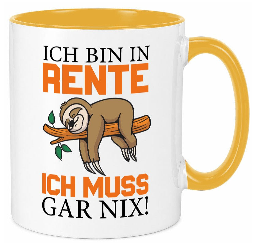 Ich bin in Rente lustig Humor Geschenkidee Geschenk Tasse