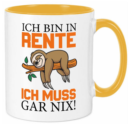 Ich bin in Rente lustig Humor Geschenkidee Geschenk Tasse