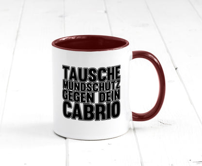 Tausche Mundschutz gegen Cabrio| | Cabrio Geschenkidee Humor Tasse