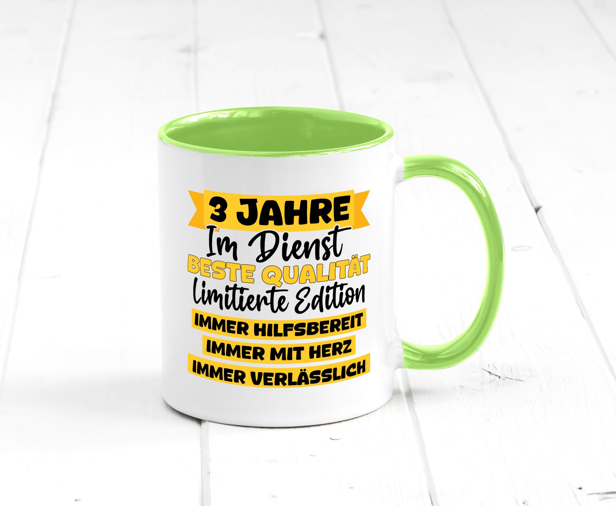 3 Jahre im Dienst | Jubiläum Arbeit v8 lustig Kollegen Büro Geschenk Tasse