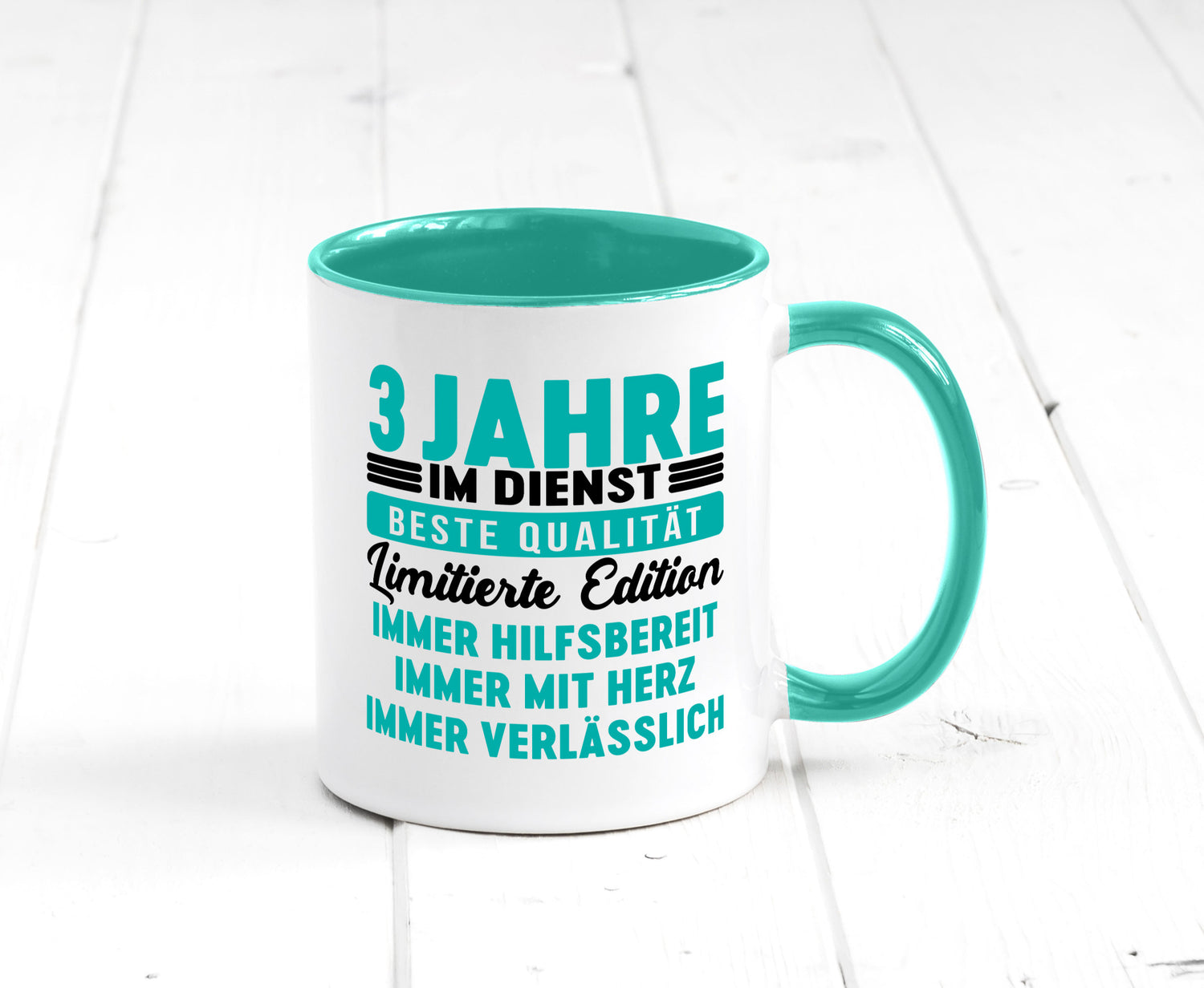 3 Jahre im Dienst | Jubiläum Arbeit v5 lustig Kollegen Büro Geschenk Tasse