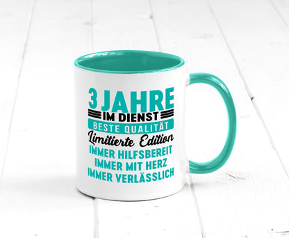 3 Jahre im Dienst | Jubiläum Arbeit v5 lustig Kollegen Büro Geschenk Tasse