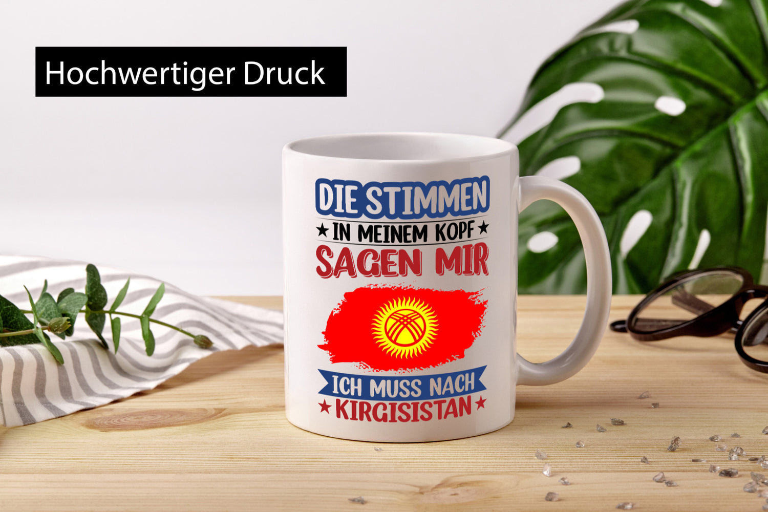 Kirgisistan | Urlaub Stimmen in meinem Kopf Traumland Humor Geschenkidee Tasse