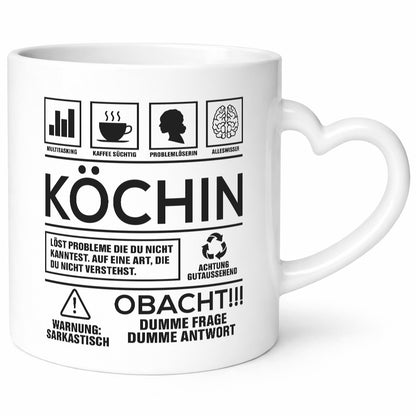 Achtung Probleme Köchin | Chefköchin Chefkoch Geschenkidee Arbeit Kollegen Büro