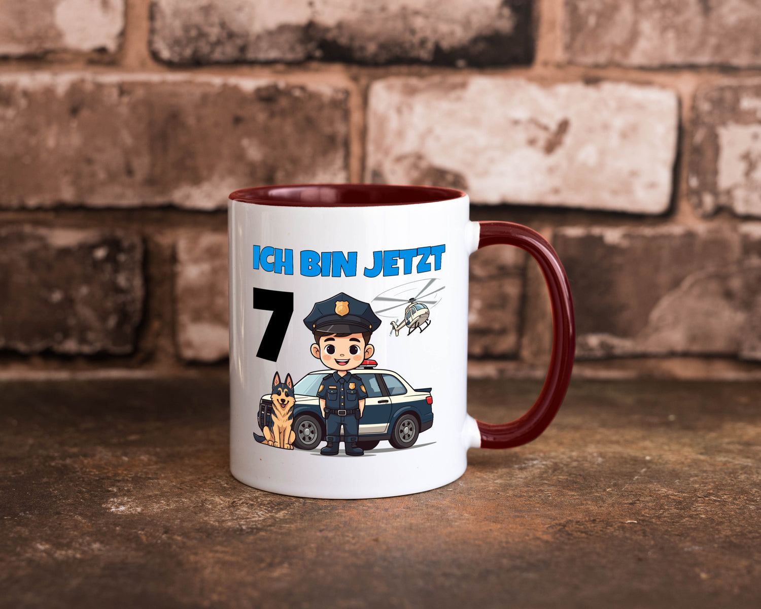 7. Geburtstag | 7 Jahre Polizei Kind Polizeiauto Humor Geschenkidee Tasse