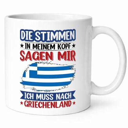 Griechenland | Urlaub Stimmen in meinem Kopf Traumland Humor Geschenkidee Tasse