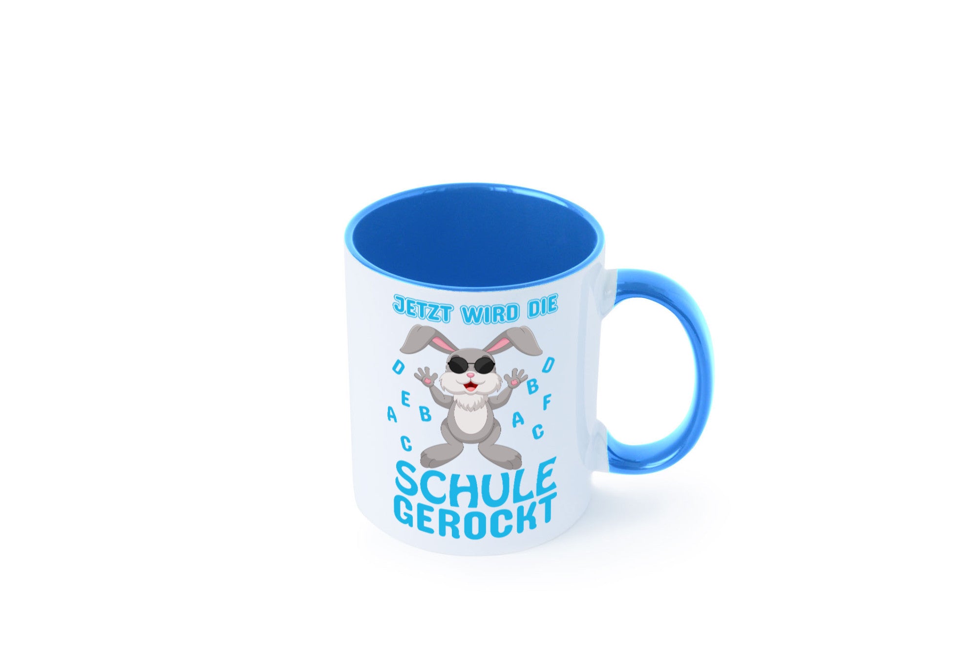 Schule wird gerockt | Schulbeginn Tasse cooler Hase lustiger Spruch Geschenk