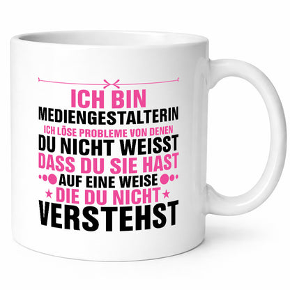 Löse Probleme: Mediengestalterin | Medien v2 Geschenkidee Humor Tasse