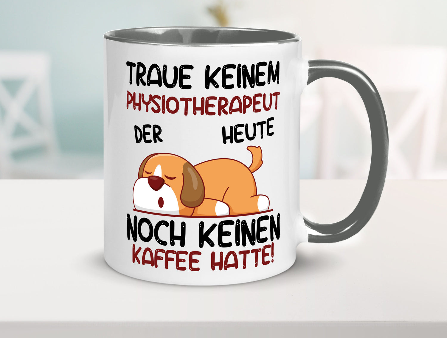 Traue keinem Physiotherapeut lustiger Spruch Geschenk Humor Geschenkidee Tasse