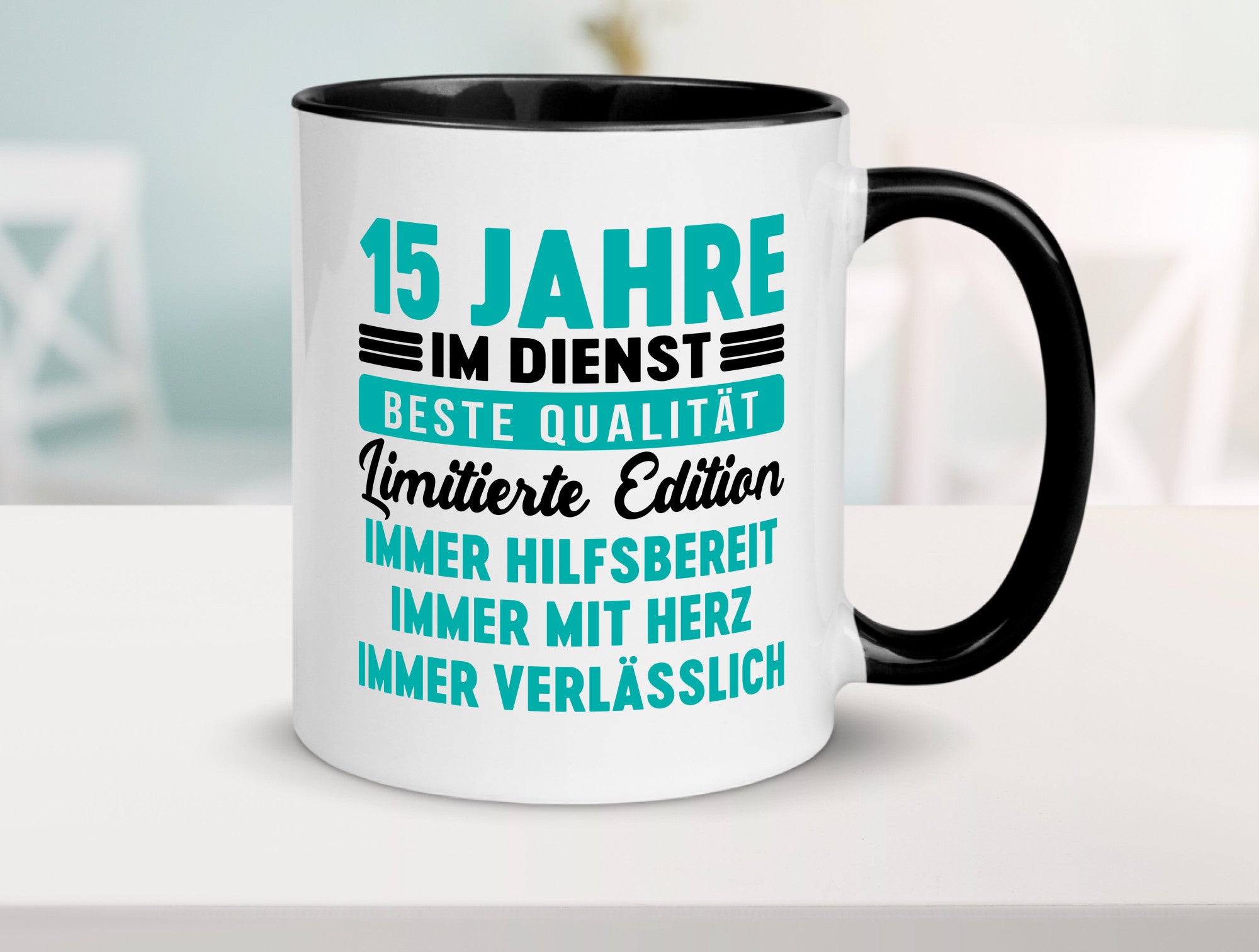 15 Jahre im Dienst | Jubiläum Arbeit v5 lustig Kollegen Büro Geschenk Tasse