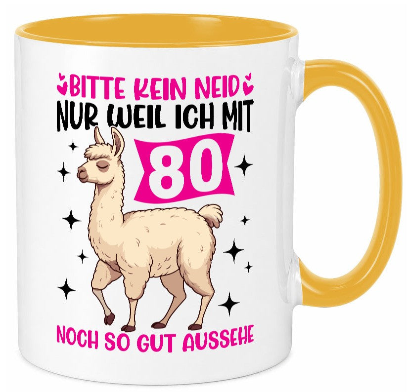 80. Geburtstag | 80 Jahre Lama gut aussehen Geschenk Geschenkidee lustiger Tasse