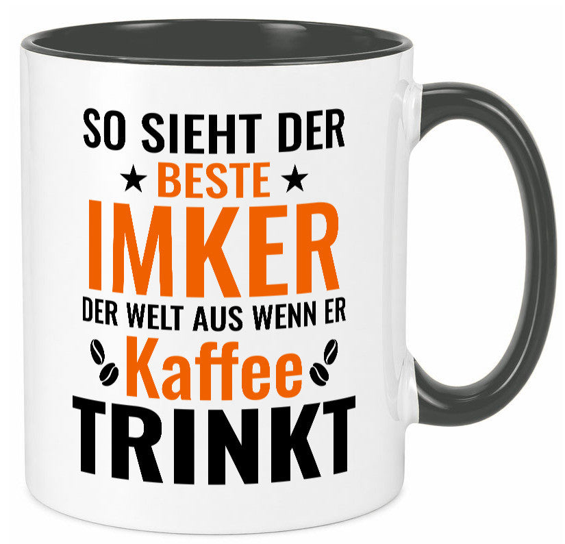 Kaffee trinkt: Imker | Imkerei lustiger Spruch Geschenk Humor Geschenkidee Tasse