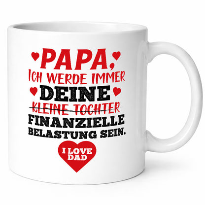 Finanzielle Belastung lustiger Spruch Geschenk Humor Geschenkidee Tasse