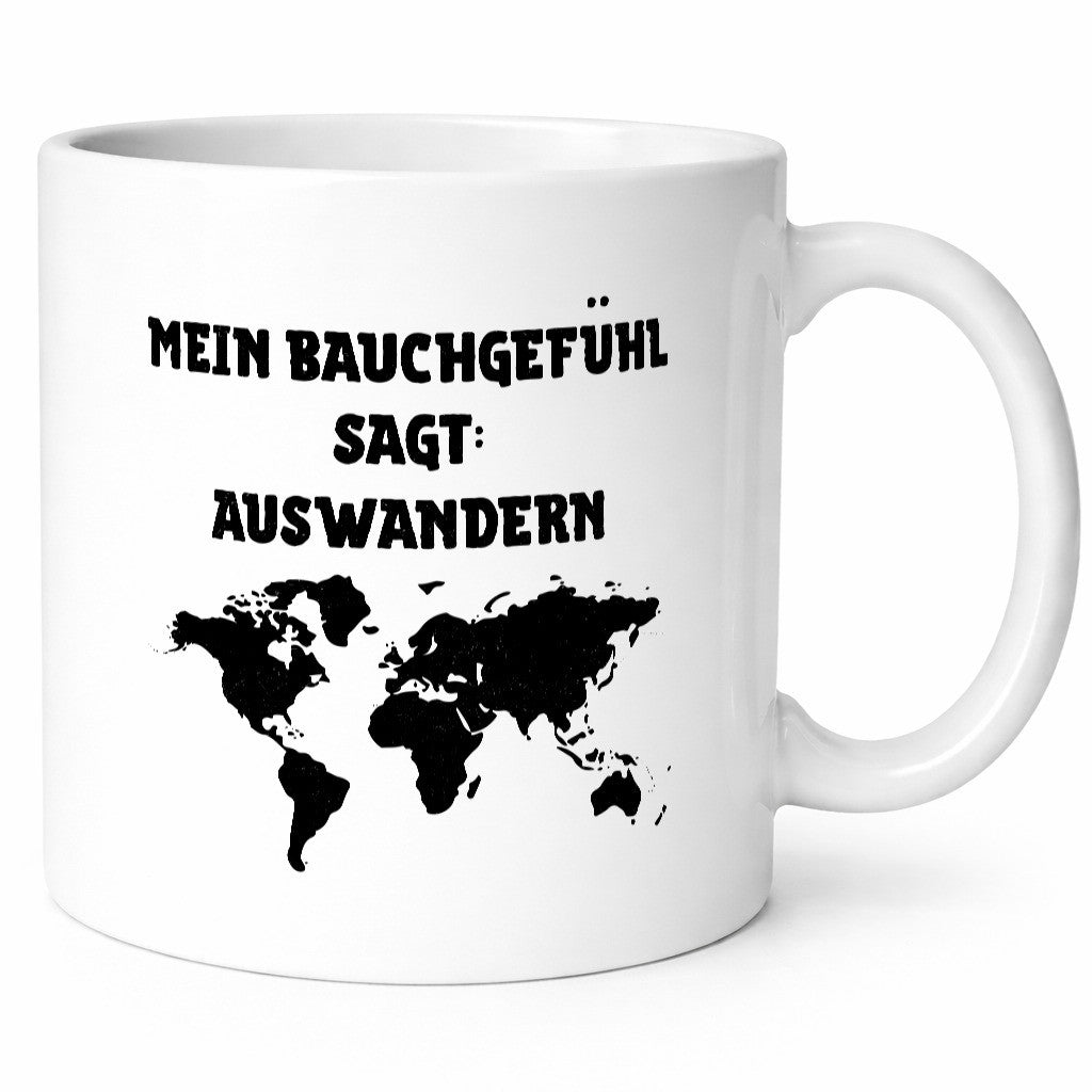 Bauchgefühl sagt auswandern | Kontinente lustig Humor Geschenkidee Geschenk