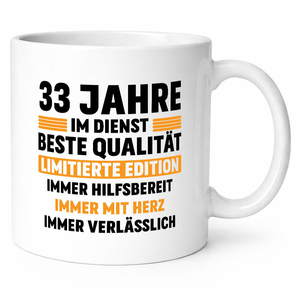 33 Jahre im Dienst | Jubiläum Arbeit v2 Geschenkidee Kollegen Büro Humor Tasse