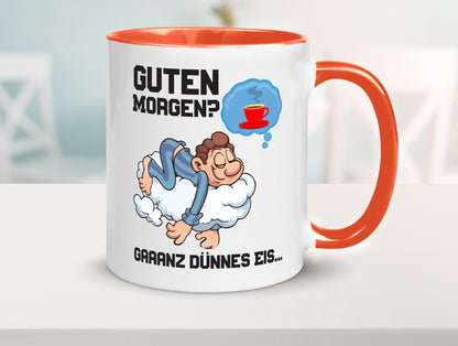 Ganz dünnes Eis | Morgenmuffel Tasse Kaffeetrinker Geschenkidee Humor