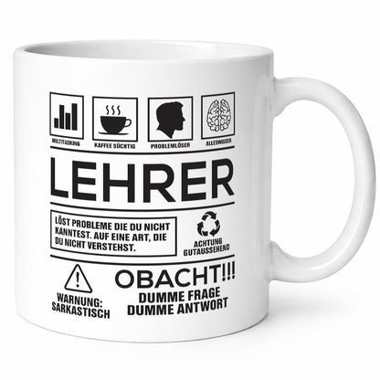 Achtung Probleme Lehrer | Schule Beruf Schüler lustiger Spruch Geschenk Arbeit