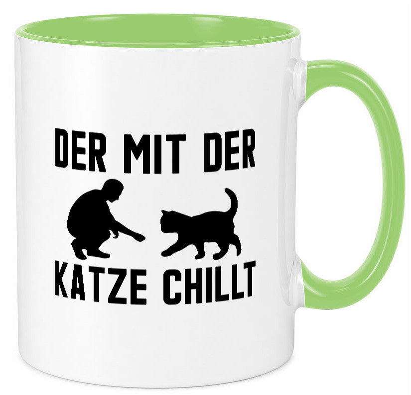 Mit der Katze | Chillen Katzenliebhaber Tierfreund lustiger Spruch Geschenk