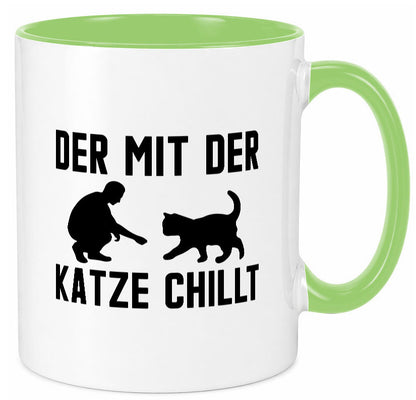 Mit der Katze | Chillen Katzenliebhaber Tierfreund lustiger Spruch Geschenk