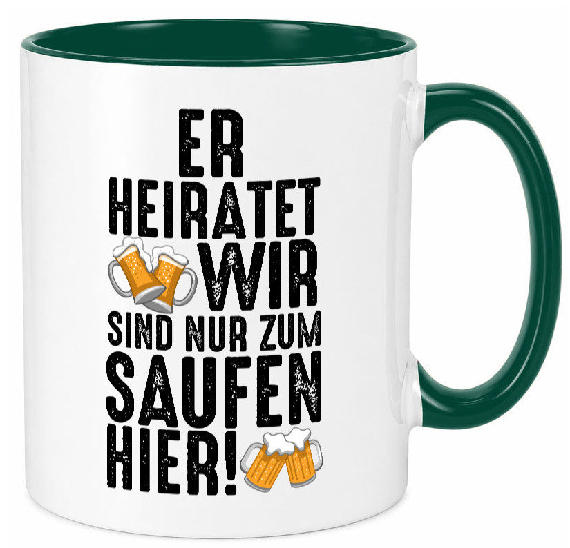 JGA | Er heiratet Junggesellenabschied Polterabend v2 lustiger Spruch Geschenk