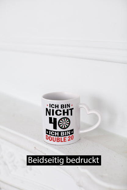 Ich bin nicht 40 Double 20 | Dart Spieler Geschenkidee Humor Tasse