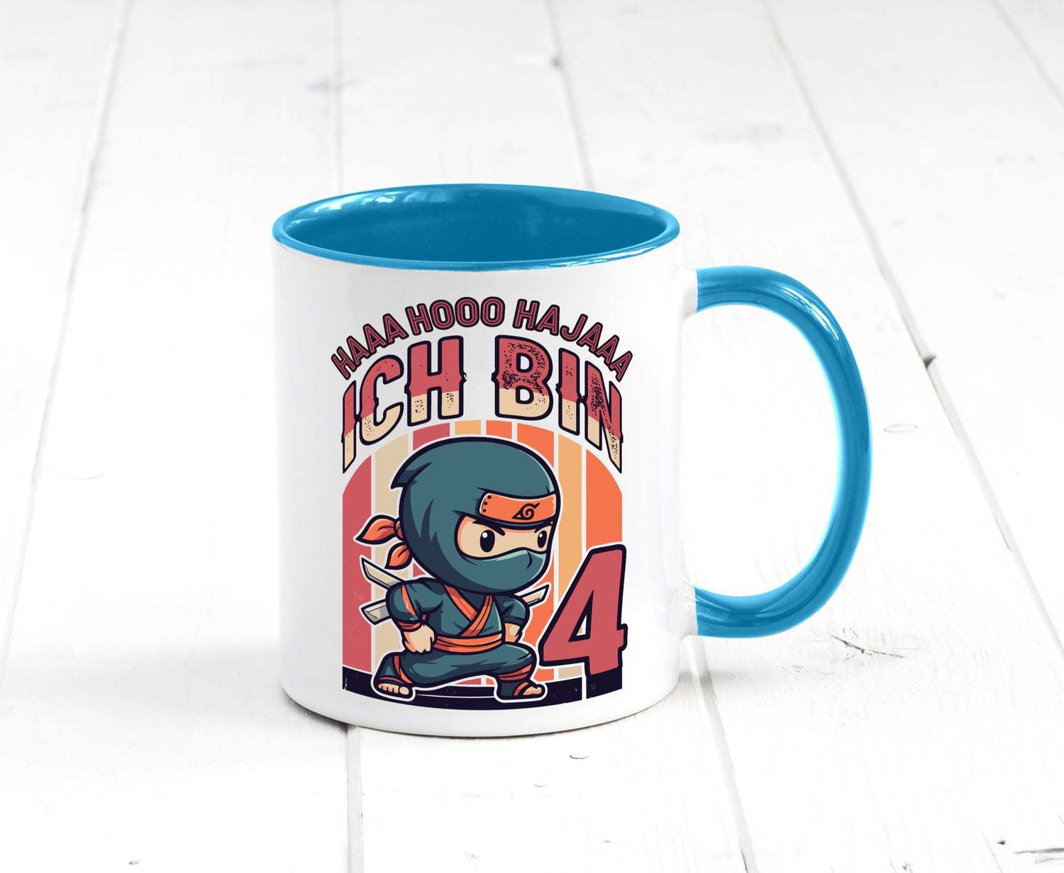 4. Geburtstag | Ninja Junge 4 Jahre lustiger Spruch Geschenk Geschenkidee Tasse