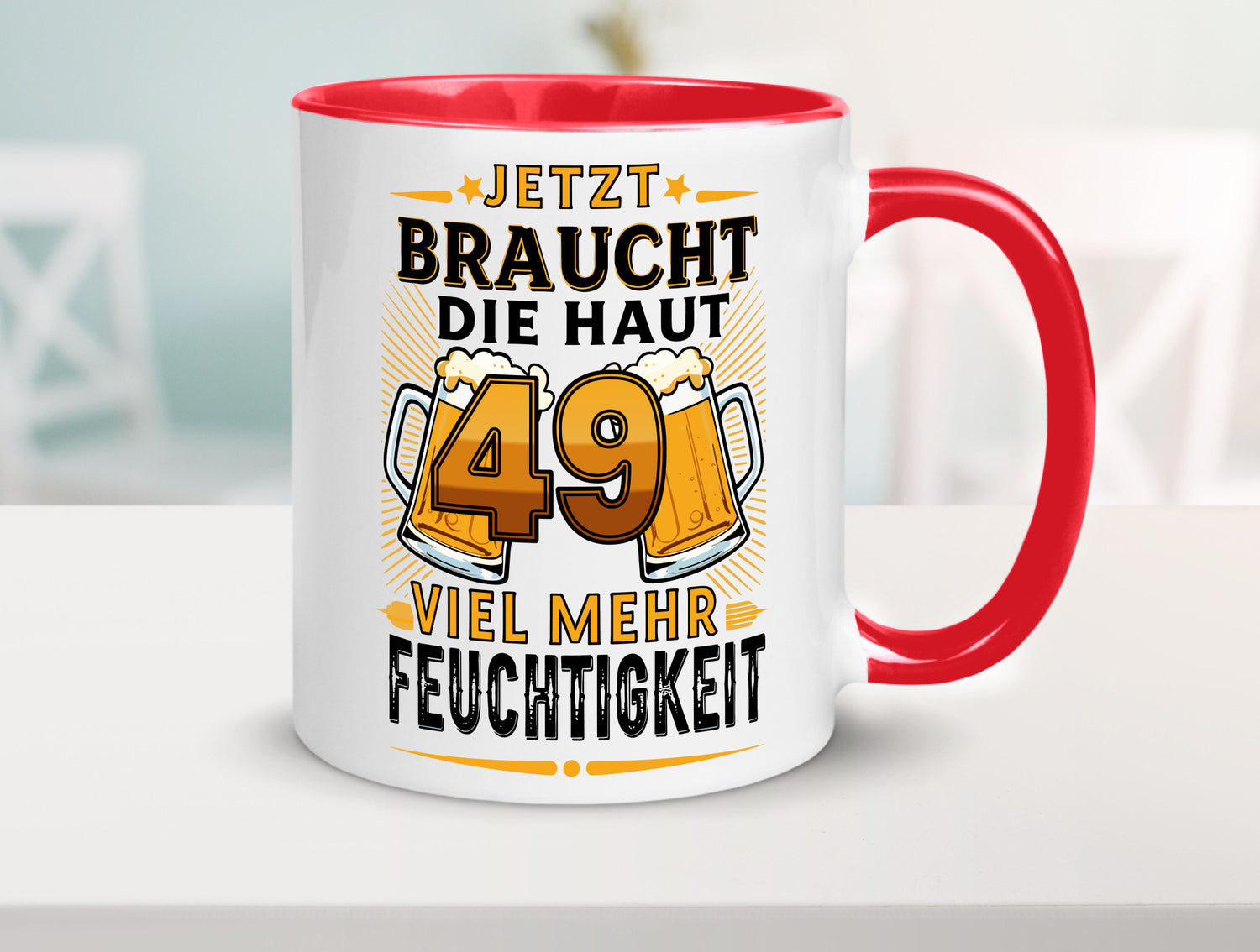 49 braucht die haut mehr Feuchtigkeit | 49. Geburtstag Geschenkidee Humor Tasse