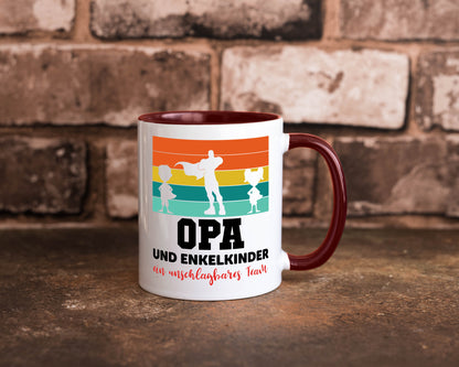 Opa und Enkelkinder ein unschlagbares Team Geschenkidee Familie Humor Tasse