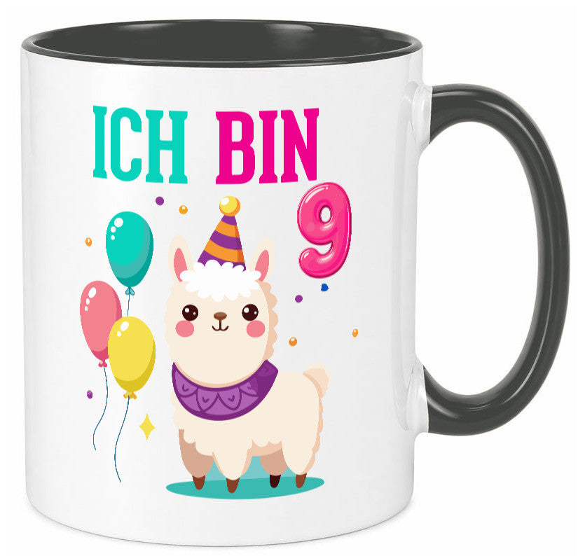 9. Geburtstag | 9 Jahre Lama Alpaka Humor Geschenkidee Tasse