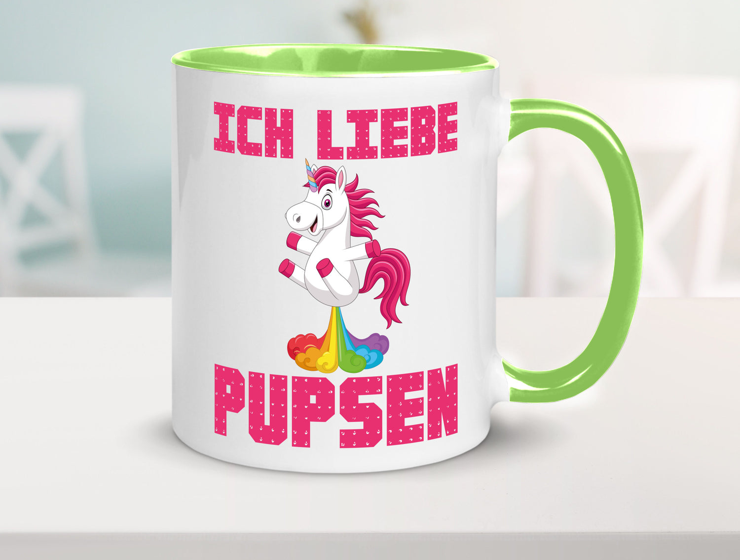 Ich liebe pupsen | Einhorn Pups lustiger Spruch Humor Geschenkidee Tasse
