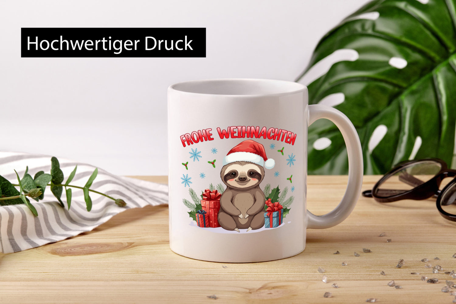 Frohe Weihnachten | Faultier Humor Tierliebhaber Geschenkidee Tasse