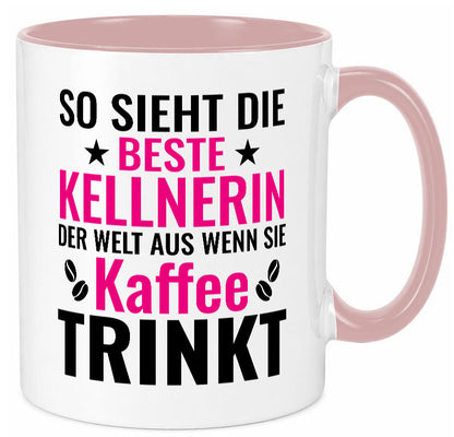 Kaffee trinkt: Kellnerin | Beruf kellnern Bedienung Humor Arbeit Kollegen Büro