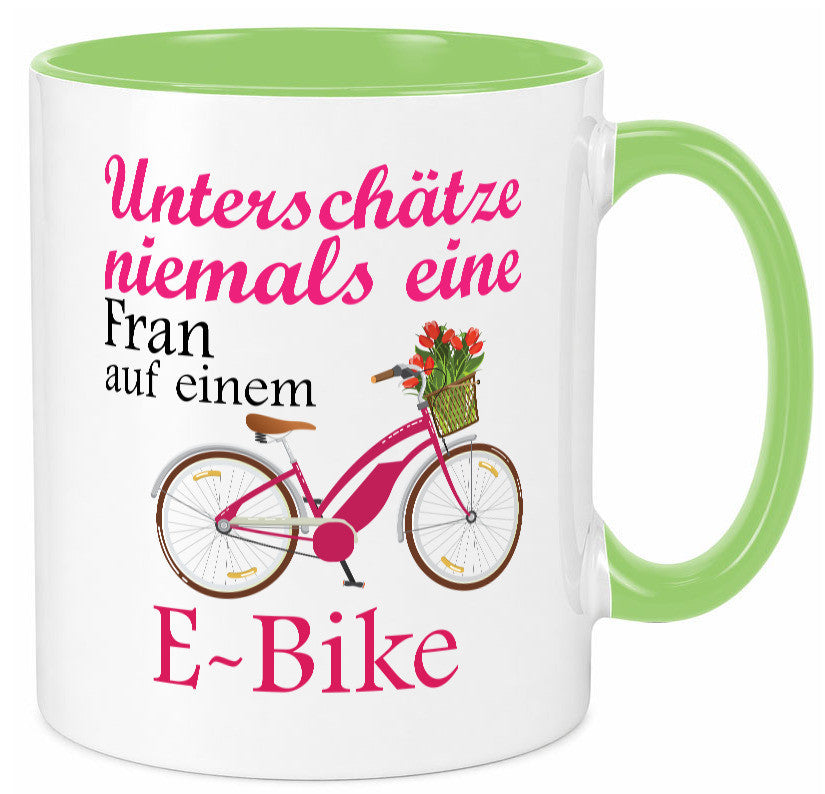 Unterschätze niemals eine Frau | E-Bike Sport Rad fahren lustig Humor