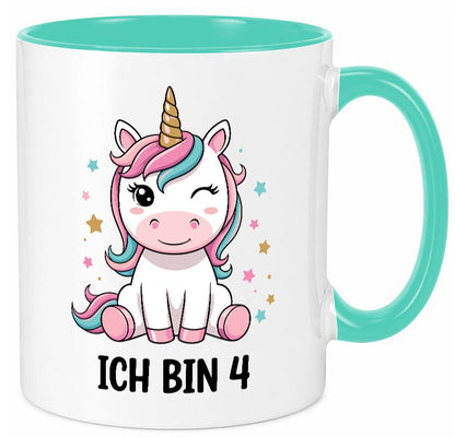 4. Geburtstag | 4 Jahre Einhorn Mädchen lustig Geschenkidee Geschenk Tasse