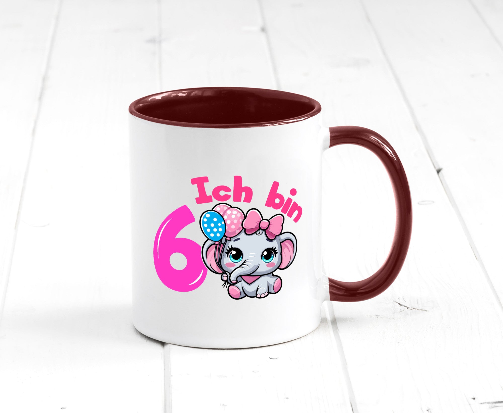 6. Geburtstag | 6 Jahre Elefant Mädchen Humor Geschenkidee Tasse