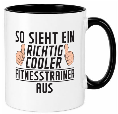 Richtig Cooler Fitnesstrainer | Personal Trainer Sport lustiger Spruch Geschenk Tasse