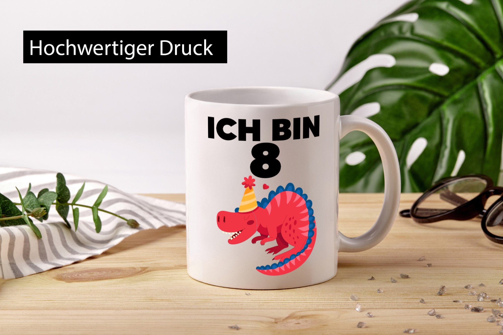 8. Geburtstag | Dino Dinosaurier 8 Jahre lustig Geschenkidee Geschenk Tasse