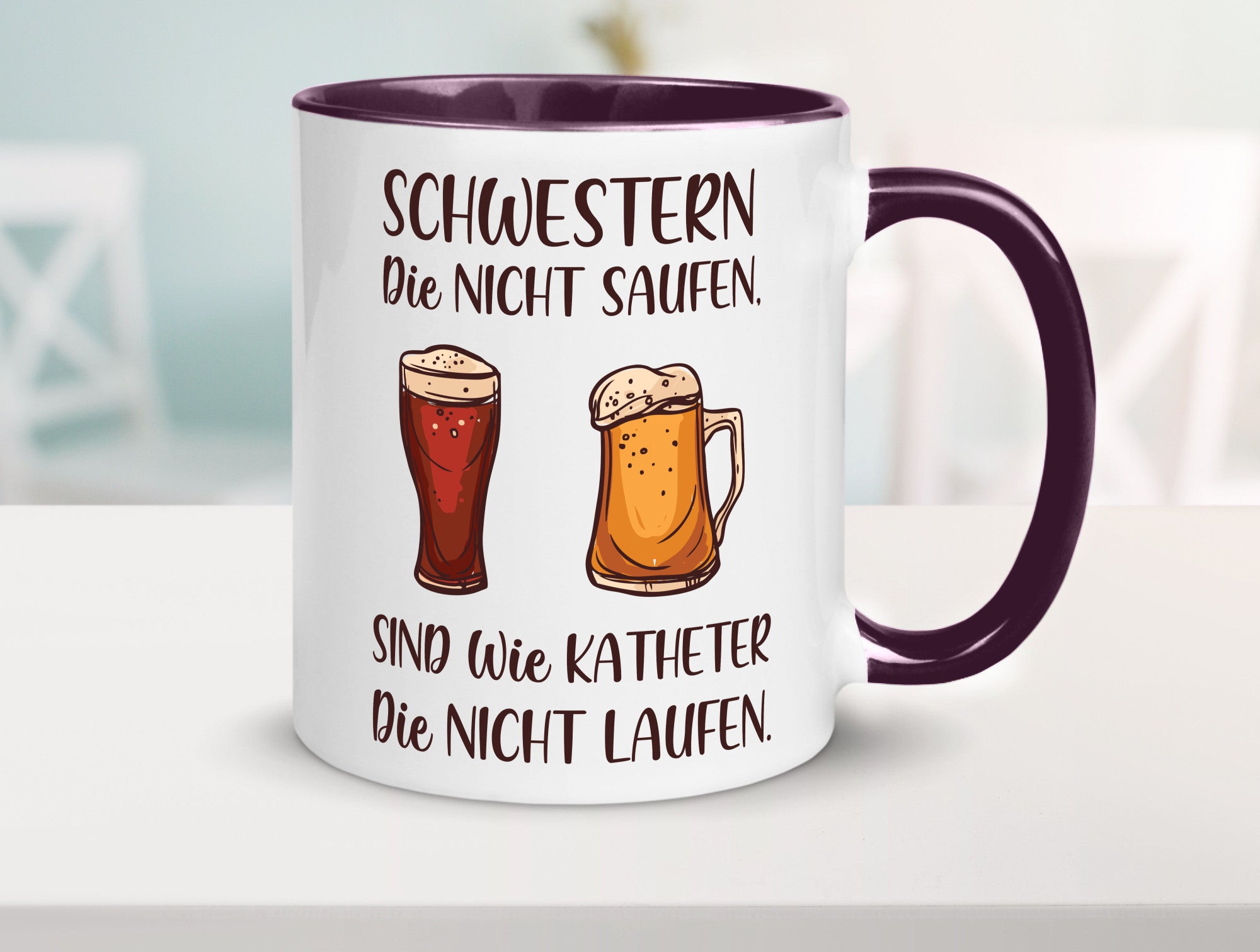 Schwestern die nicht saufen, Katheder laufen | Gläser lustiger Spruch Geschenk