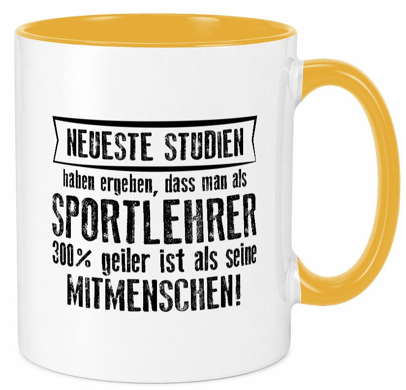 Neuste Studien: Sportlehrer | Lehrer Sport lustig Humor Geschenkidee Geschenk Tasse
