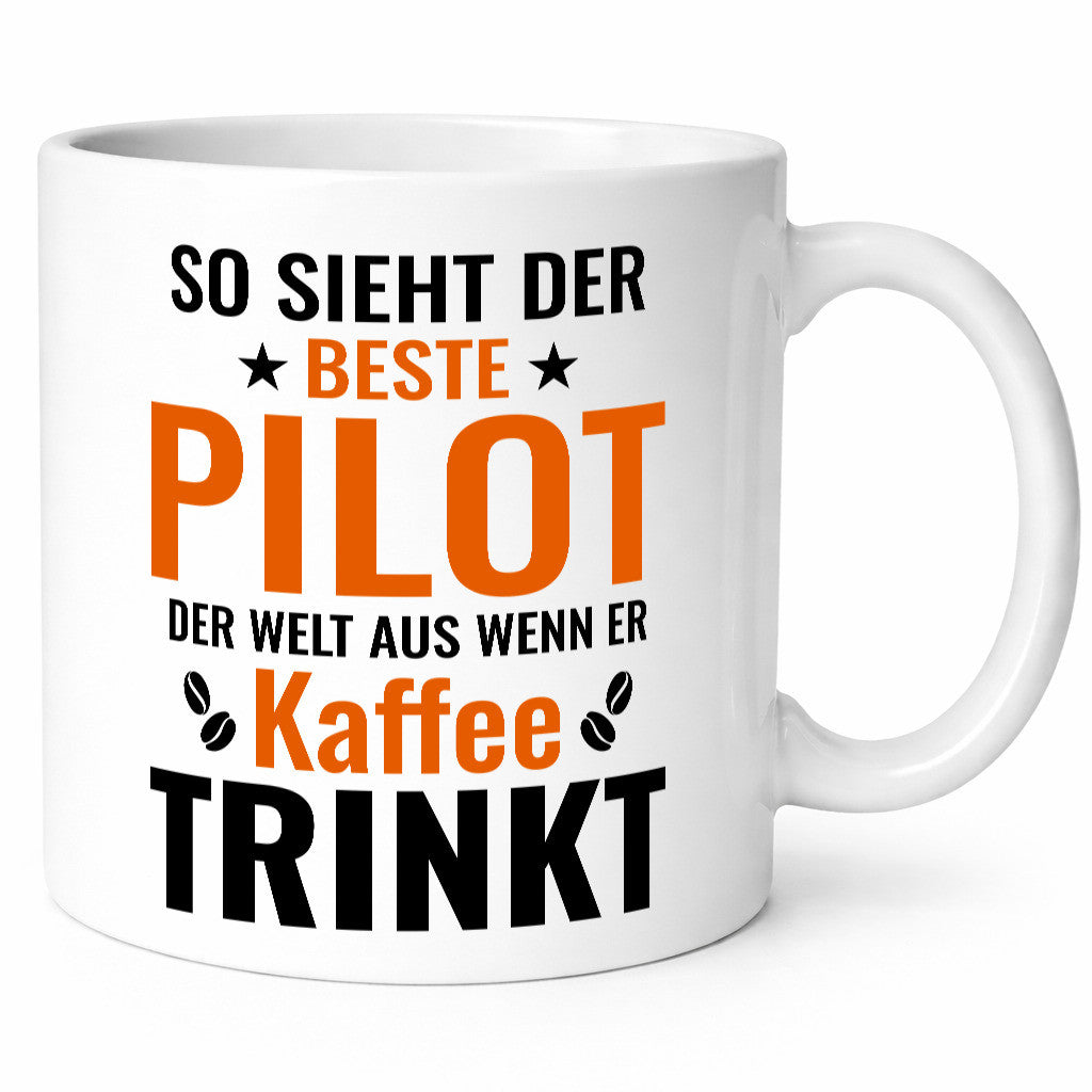 Kaffee trinkt: Pilot | Flugzeug Piloten lustiger Spruch Geschenk Humor