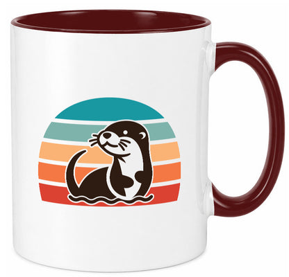 See Otter | Sunset Retro Vintage Natur lustiger Spruch Geschenk Humor Tasse
