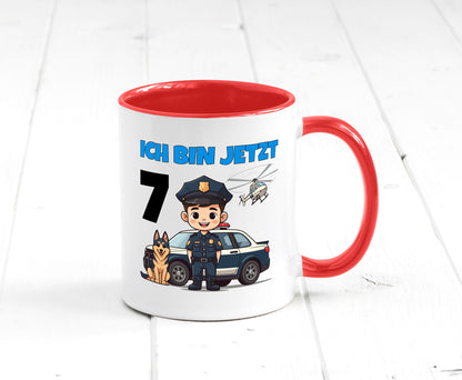 7. Geburtstag | 7 Jahre Polizei Kind Polizeiauto Humor Geschenkidee Tasse