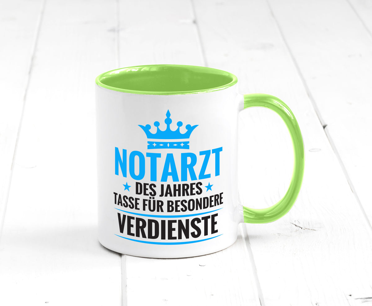 Besonderer Verdienst: Notarzt | Arzt Geschenk Humor Geschenkidee lustiger Tasse