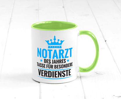 Besonderer Verdienst: Notarzt | Arzt Geschenk Humor Geschenkidee lustiger Tasse
